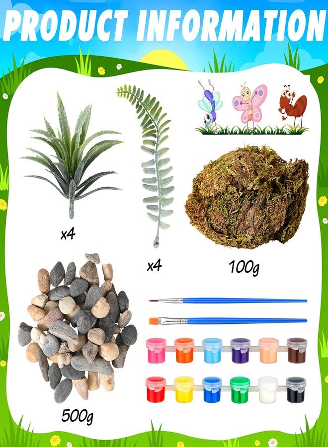 Silipull 31 Pcs Rainforest Animal Figure Toys Rainforest Diorama Kit Jungle Tropical Animal Figurines Including Tortoise Chameleon Crocodile Monkey Trees Moss Sand Stones with Gift Box for Birthday Party Decor - Image 3